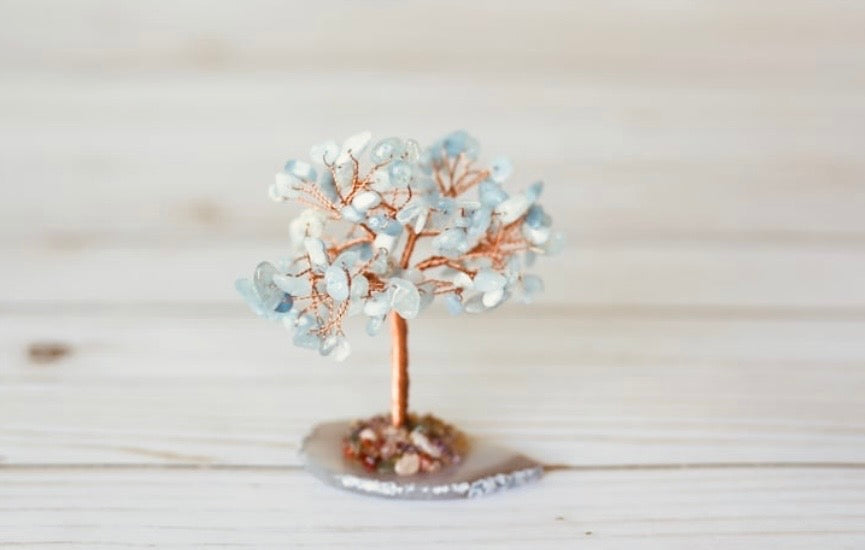 Copper Wire Wrapped Crystal Tree - Blue Angelita