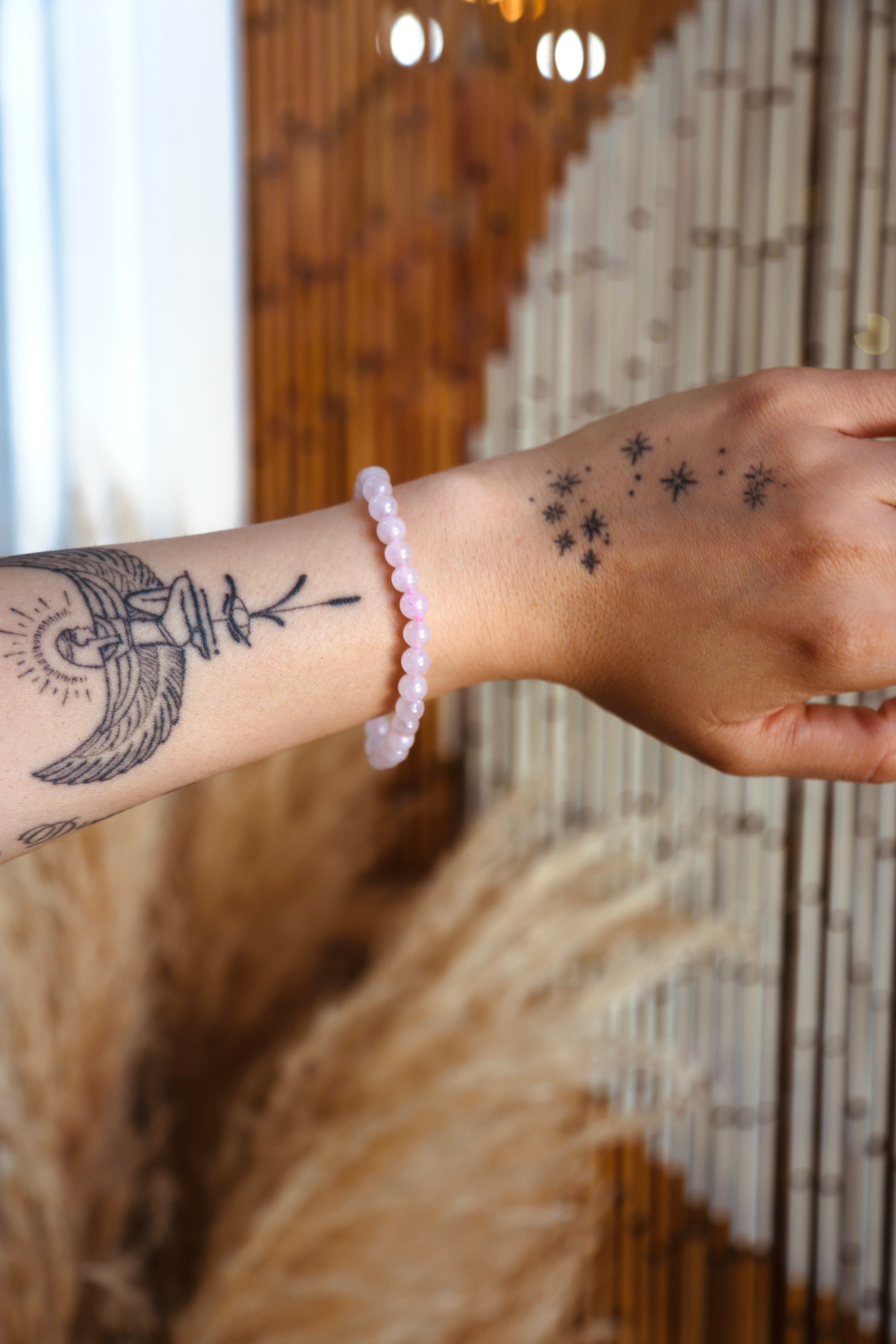 Rose Quartz Polished Crystal Bead Bracelet