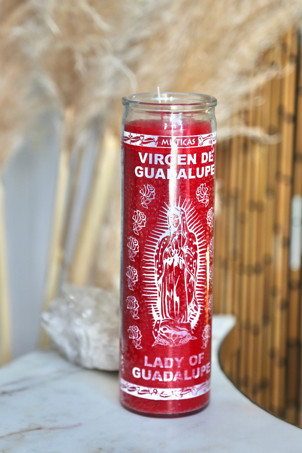 Virgin Mary Candle/ Lady De Guadalupe Vela.