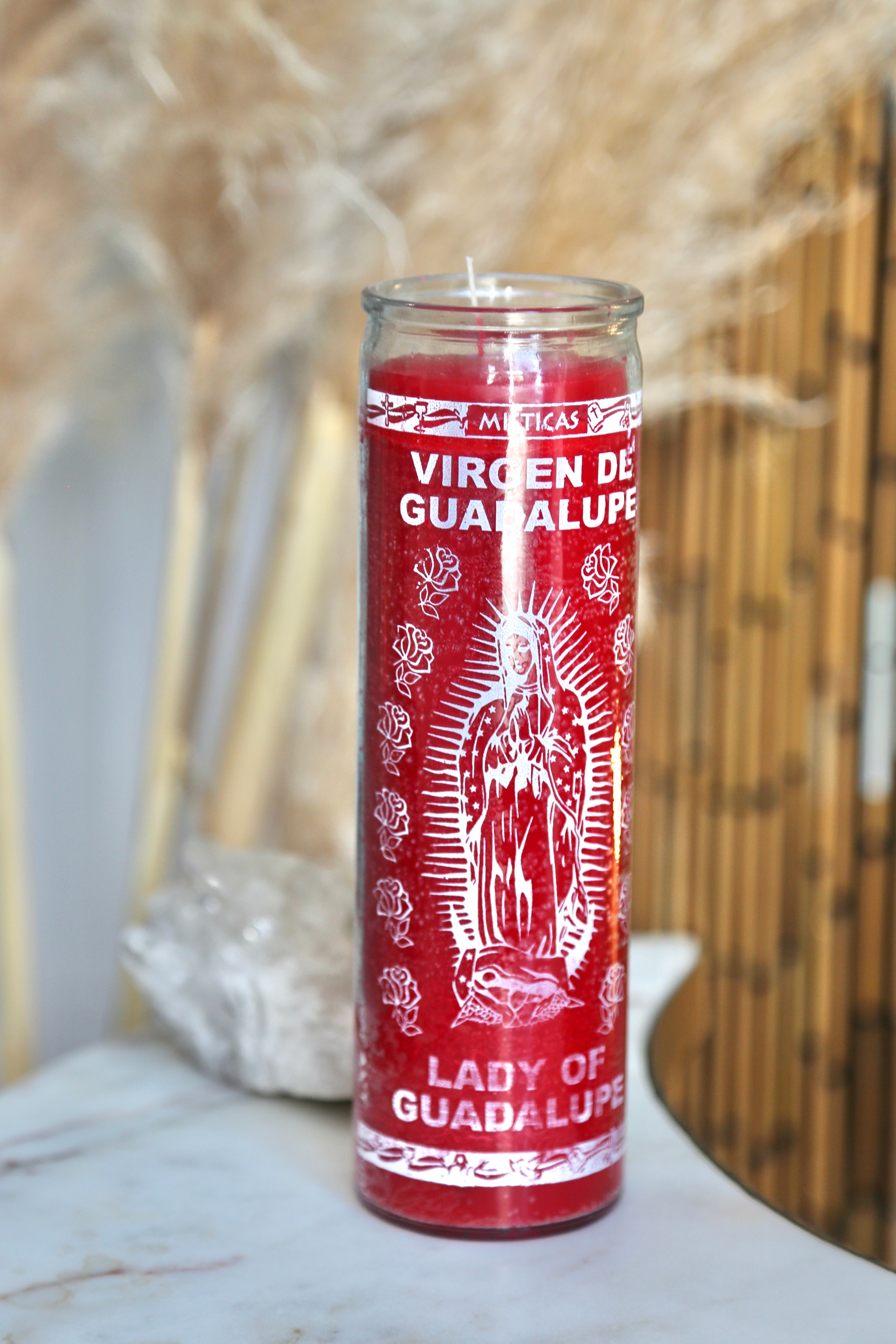 Virgin Mary Candle/ Lady De Guadalupe Vela.
